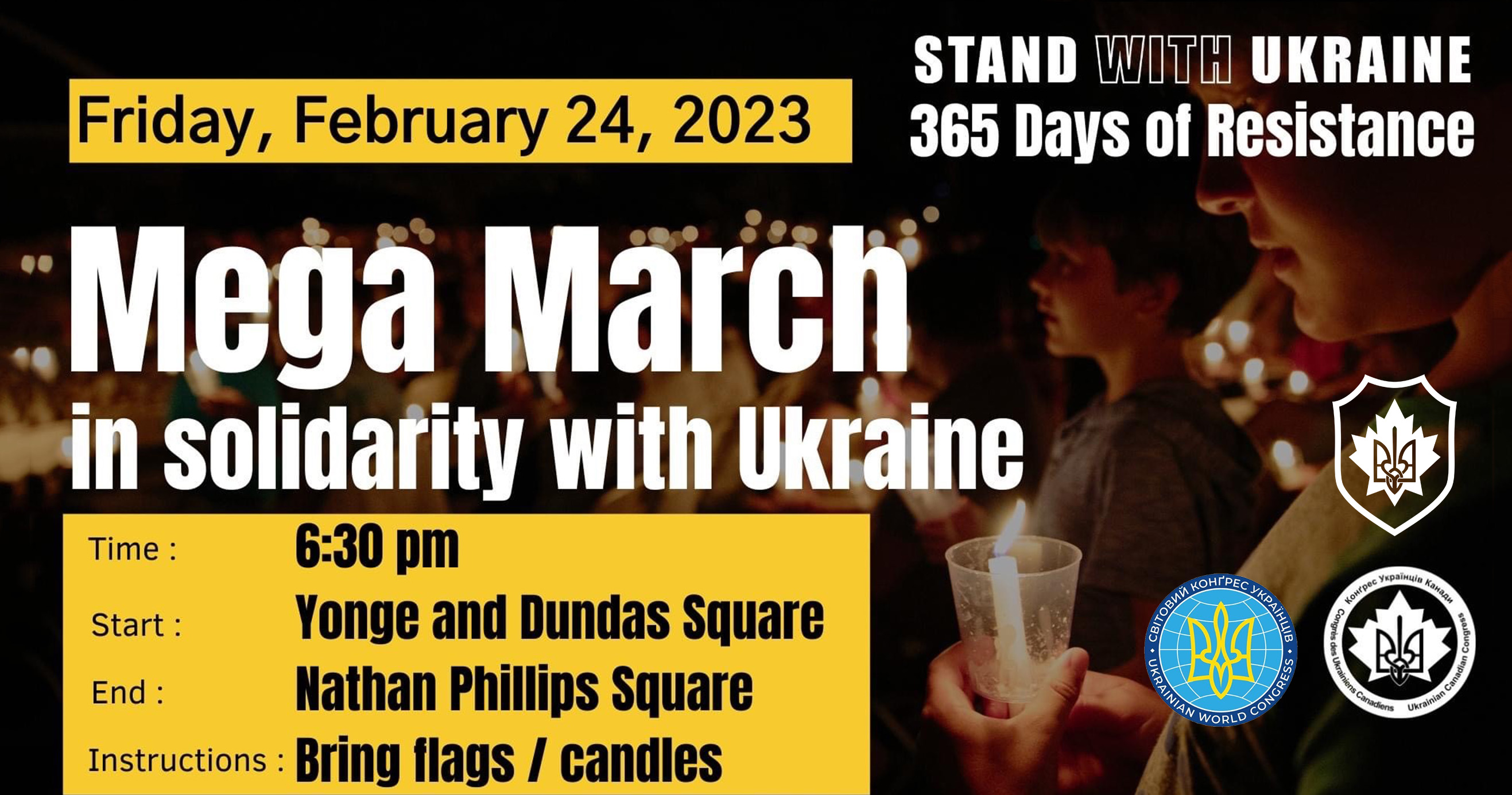 PROTEST Mega March for Ukraine Feb. 24 NEW